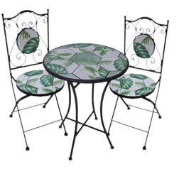 PALM MONSTERA MOSAIC TABLE SET FOR 2