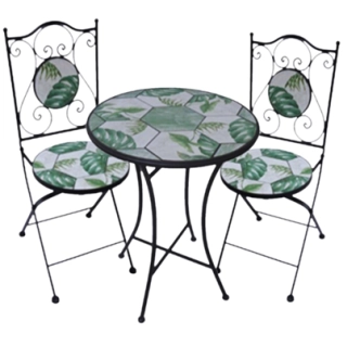 PALM MONSTERA MOSAIC TABLE SET FOR 2